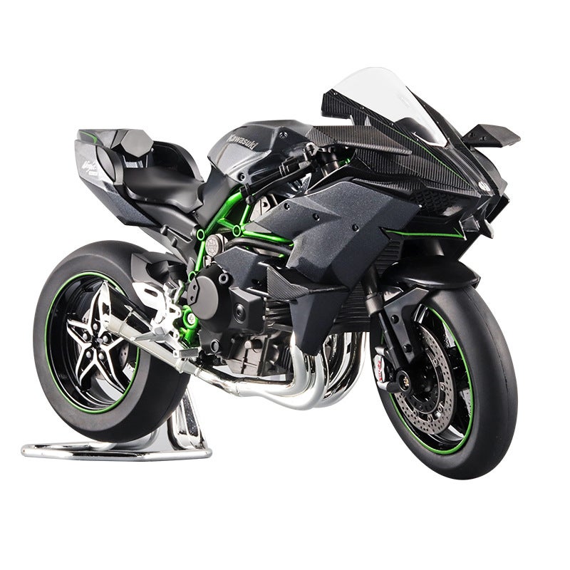 Huayi 1:12 Kawasaki Motorcycle Model Dukadi Alloy Motorcycle Model Children Sliding With Sound And Light - Image 5